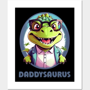 Daddysaurus Fathers Day Dinosaur Design Posters and Art